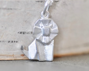 Origami LION Necklace in Sterling Silver, Geometric Lion, Lion Jewelry, Lion Gifts, Jamber Jewels