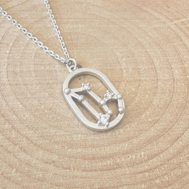 925 Sterling Silver Mulheres 18k Banhado A Ouro Colar Estrela Zodiac Jóias Cubic