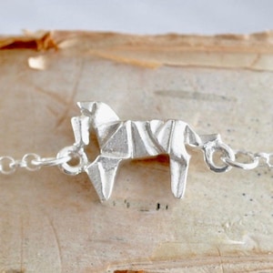 Origami Horse Charm Bracelet, Horse Bracelet, Equestrian Bracelet, Geometric Horse Bracelet, Horse Jewelry, Jamber Jewels