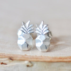 Origami Pineapple Earrings in Sterling Silver, Pineapple Stud Earrings, Sterling Silver Pineapple Jewelry, Pinapple Jewelry, Jamber Jewels