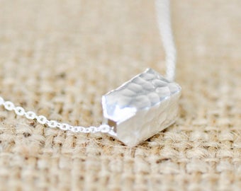 Sterling Silver Origami Box Necklace, Silver 3D Rectangle Necklace, Silver Cube Necklace, Origami Jewelry, Jamber Jewels 925