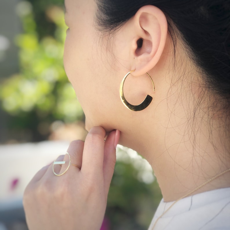 Orbit Earrings in Sterling Silver 925, Large Open Hoop Statement Earrings, Gold Statement Earrings, Jamber Jewels image 2