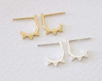 Sterling Silver Sunburst Huggie Earrings, Jamber Jewels