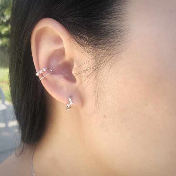 Stars Ear Cuff Earrings, Star Ear Cuffs, Simple Ear Cuffs, Celestial Earrings, Jamber Jewels 925
