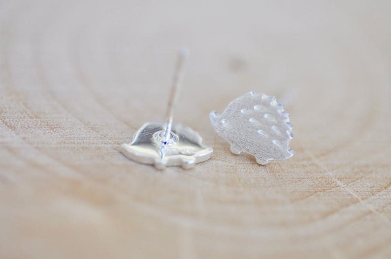 Sterling Silver Hedgehog Stud Earrings, SILVER Hedgehog Earrings, Silver Hedgehog Studs, Children's Earrings, Jamber Jewels 925 image 6