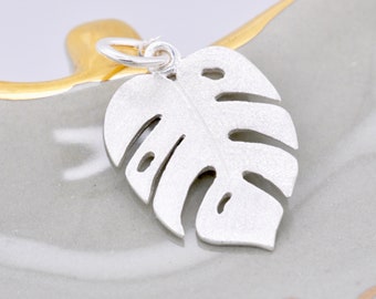 Monstera Leaf Necklace in Sterling Silver 925, Tropical Leaf Necklace, Nature Jewelry, Jamber Jewels