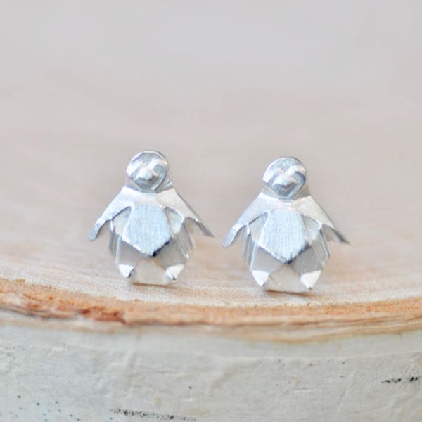 Origami Penguin Earrings in Sterling Silver Jamber Jewels