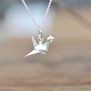 Sterling Silver Thousand Origami Crane Pendant Charm - European Style Dangle Bead For Bracelets