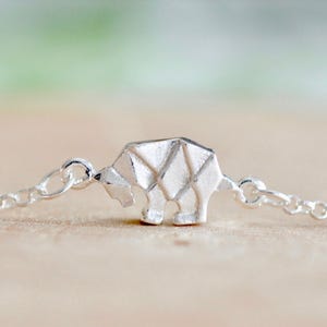 Origami Bear Necklace in Sterling Silver 925, Silver Bear, Silver Polar Bear, Origami Animal Jewelry, Origami Jewelry, Jamber Jewels 925 image 8
