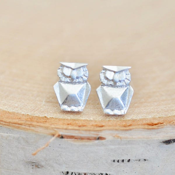 New Origami OWL Earrings in Sterling Silver 925, Silver Owl Earrings, Geometric Owl, Owl Jewelry, Owl Charm, Jamber Jewels 925