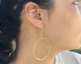 Large Dangle Hoop Earrings in Sterling Silver 925, Gold Lightweight Hoop Earrings, Modern Hoops, Constellation Hoop Earrings, Jamber Jewels