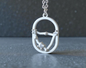 CAPRICORN Zodiac Necklace in Sterling Silver, Constellation Jewelry, Custom Astrology Necklace, Jamber Jewels