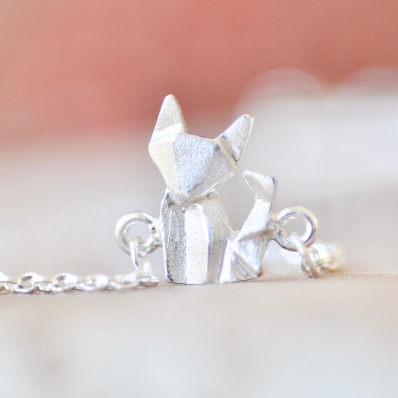 Origami Fuchs Charm Armband Origami Tier Armbänder Silberfuchs Bettelarmband Origami Schmuck Jamber Schmuck 925