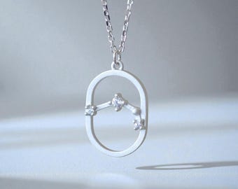 ARIES Zodiac Necklace in Sterling Silver 925, Constellation Jewelry, Custom Astrology Necklace, Jamber Jewels