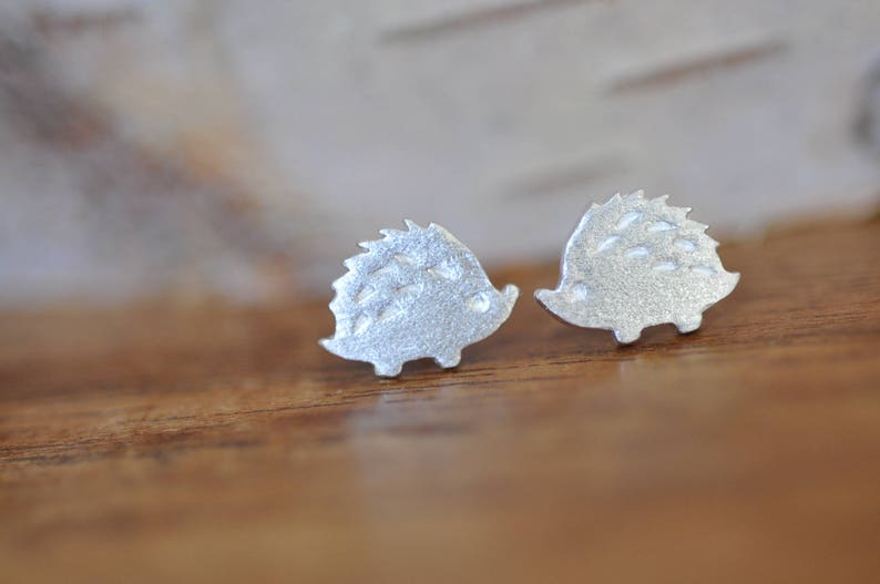 Sterling Silver Hedgehog Stud Earrings, SILVER Hedgehog Earrings, Silver Hedgehog Studs, Children's Earrings, Jamber Jewels 925 image 7