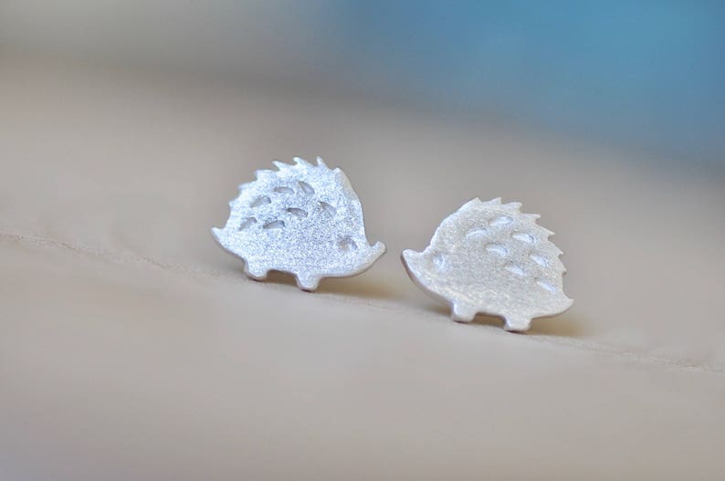 Sterling Silver Hedgehog Stud Earrings, SILVER Hedgehog Earrings, Silver Hedgehog Studs, Children's Earrings, Jamber Jewels 925 image 5