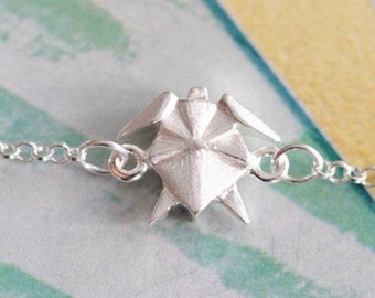 Origami Turtle Charm Bracelet, Origami Animal Bracelets, Silver Turtle Charm Bracelet, Sea Turtle Jewelry, Jamber Jewels 925