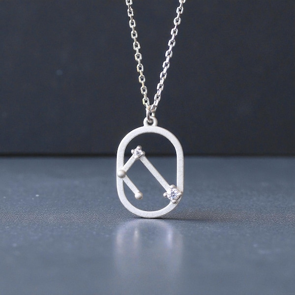 AQUARIUS Zodiac Necklace in Sterling Silver 925, Constellation Jewelry, Custom Astrology Necklace, Jamber Jewels