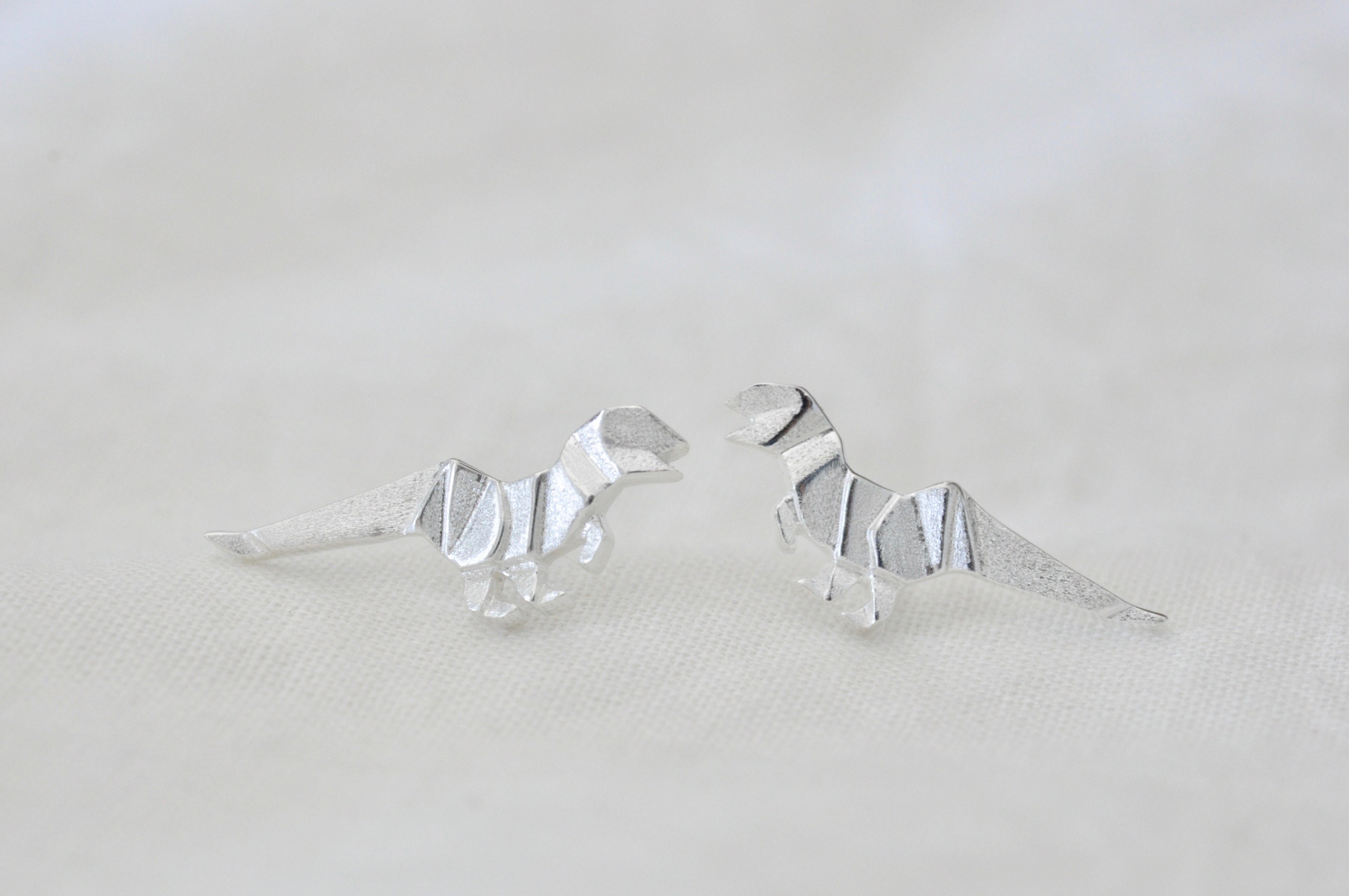 Orecchini Pendenti Orecchini A Perno In Argento Sterling - Dinosauro