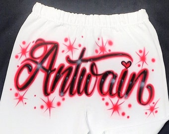 Airbrush Sweatpants Butt Script Spray Paint Name Y2K Fashion Party Pants Custom Airbrushed 90s Style Birthday Boyfriend Girlfriend Gift