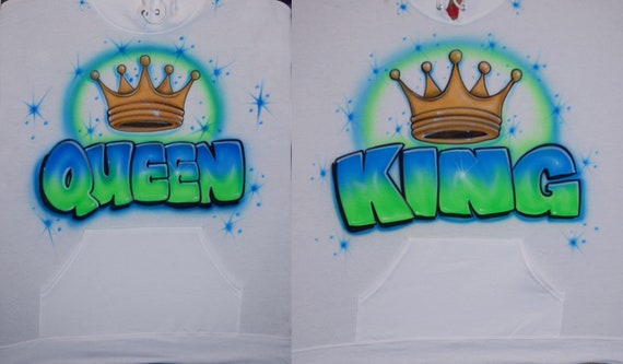 Airbrush King Queen Crown Gold Silver Crowns Custom Airbrushed Etsy