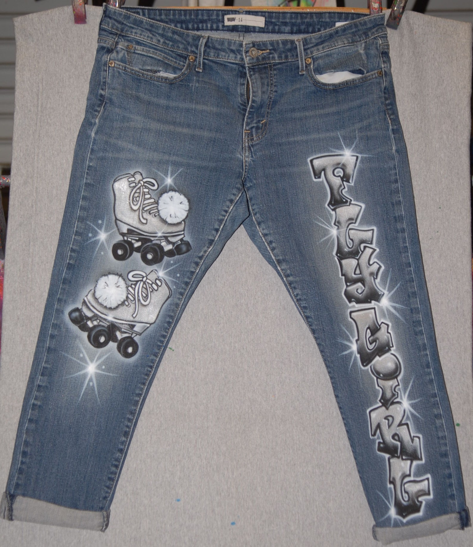 Airbrush Jeans Sweatpant Grafitti Lettering Fresh Prince Pants Etsy