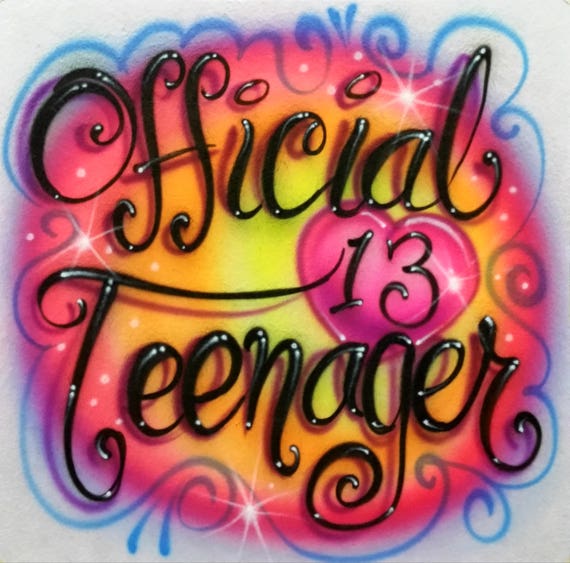 Custom Airbrush Official Teenager 13 13th Birthday Girl Custom - Etsy