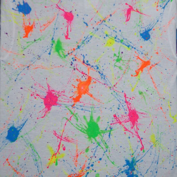Neon Splatter Shirt Etsy