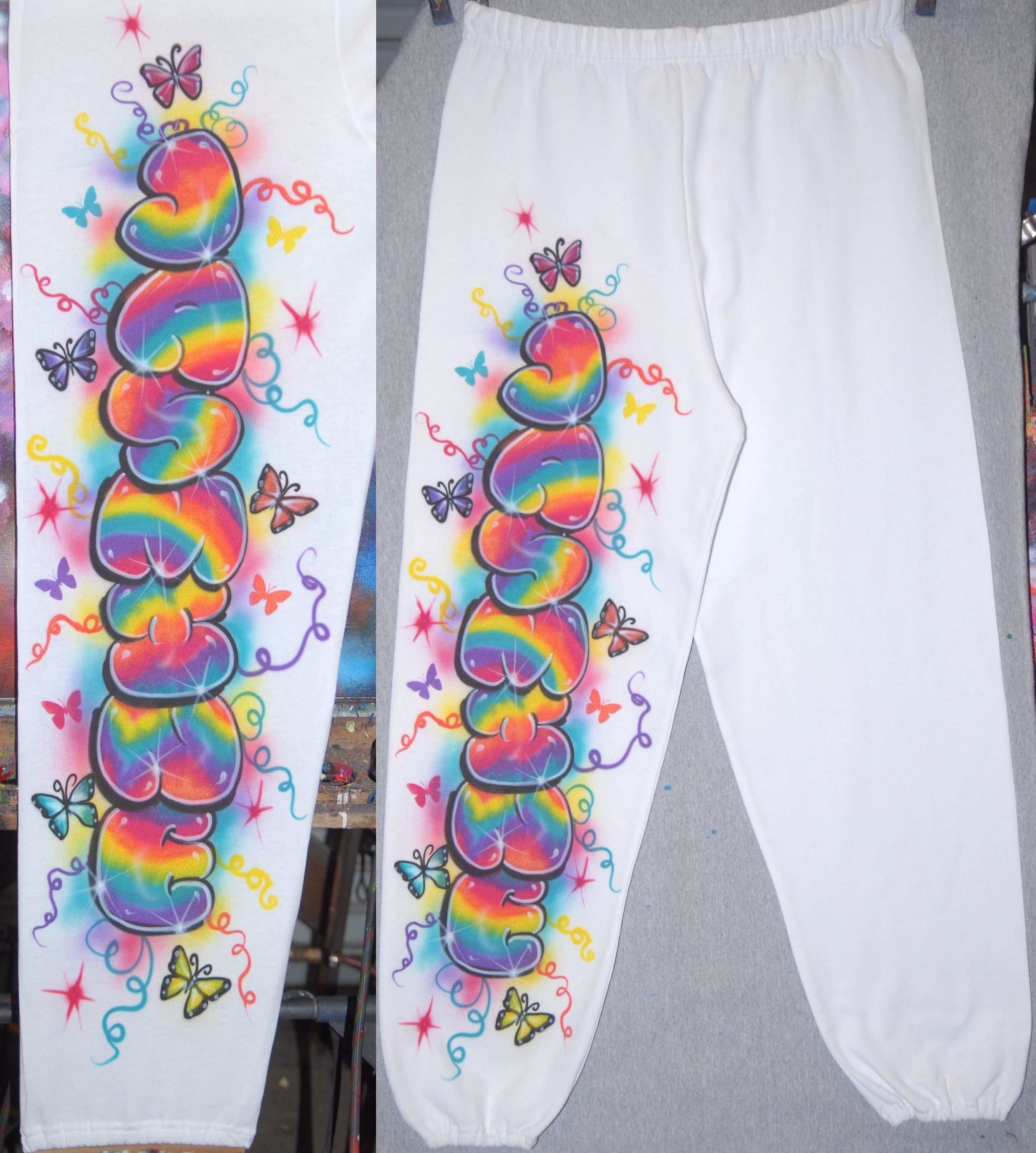 Airbrush Sweatpant Butterflies 