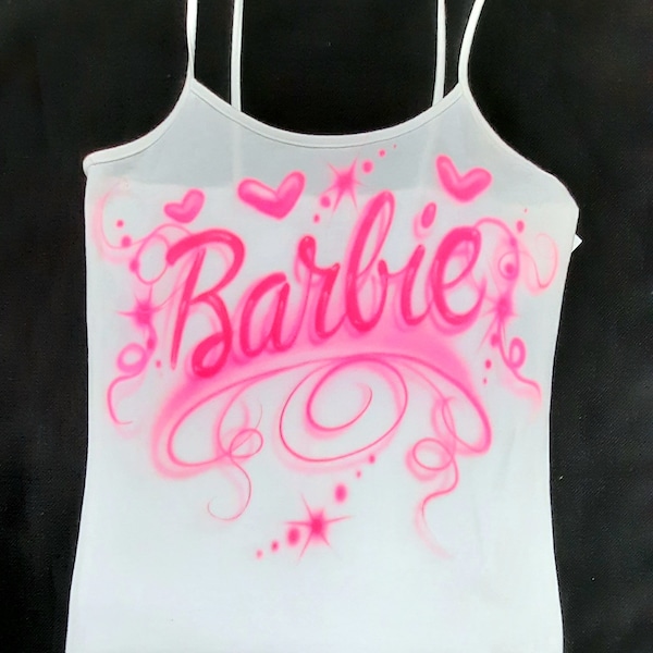 Airbrush T Shirt Name Hearts Y2K Fashion Crop Top Custom Airbrushed T-Shirt Tank Top Airbrush Hoodie Personalized Birthday Gift 2000s Style