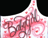 Airbrush One Shoulder Baby Girl Crop Tank Top Name Airbrushed T Shirt Hoodie Pillowcase Custom Names Tarzan Jane