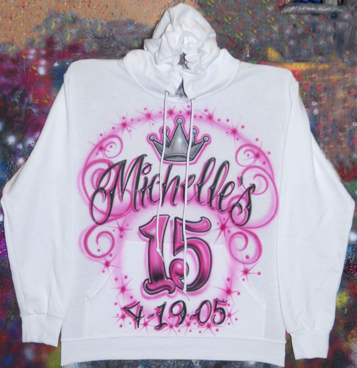 Airbrushed Shirt Quinceanera Queen Crown Tat Script 15 15th - Etsy