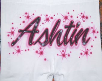 Airbrush Sweatpants Butt Script Spray Paint Name Y2K Fashion Party Pants Custom Airbrushed 90s Style Birthday Boyfriend Girlfriend Gift