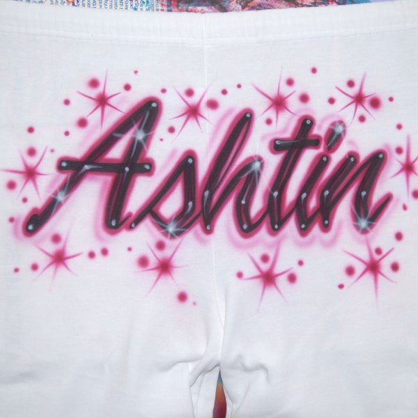 Airbrush Sweatpants Butt Script Spray Paint Name Y2K Fashion Party Pants Custom Airbrushed 90s Style Birthday Boyfriend Girlfriend Gift