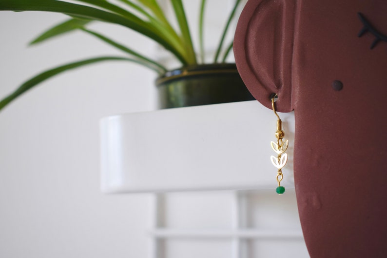 Minimalistic golden earrings, 'SUVI'earrings. image 5