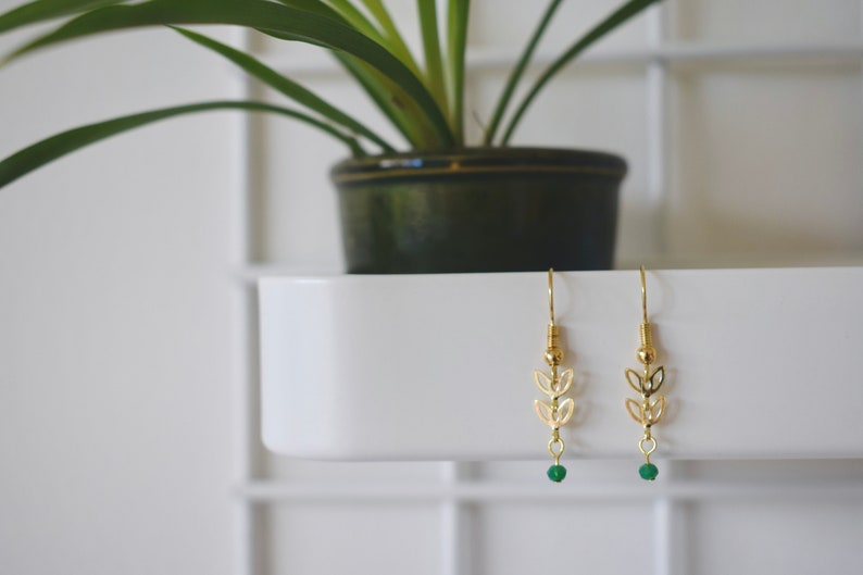 Minimalistic golden earrings, 'SUVI'earrings. image 1