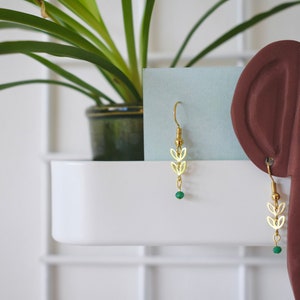 Minimalistic golden earrings, 'SUVI'earrings. image 4