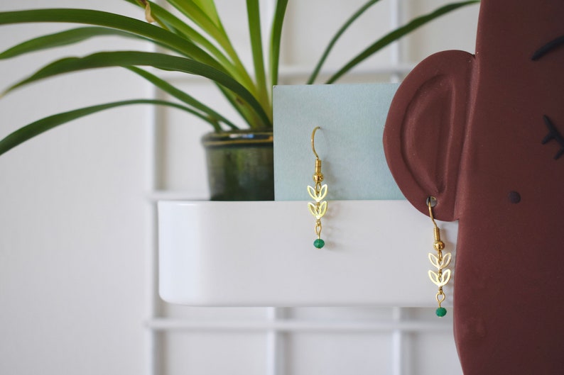 Minimalistic golden earrings, 'SUVI'earrings. image 4