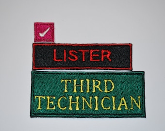 Red Dwarf Lister Costume Patches Fully Embroidered Sci-fi Cosplay