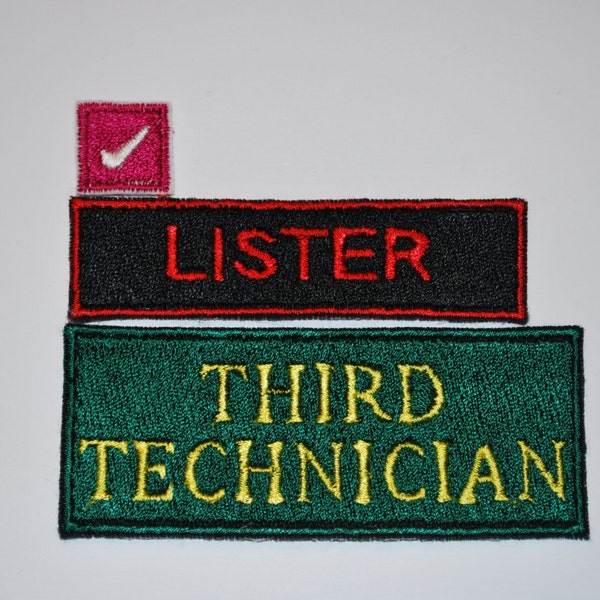 Red Dwarf Lister Costume Patches Fully Embroidered Sci-fi Cosplay