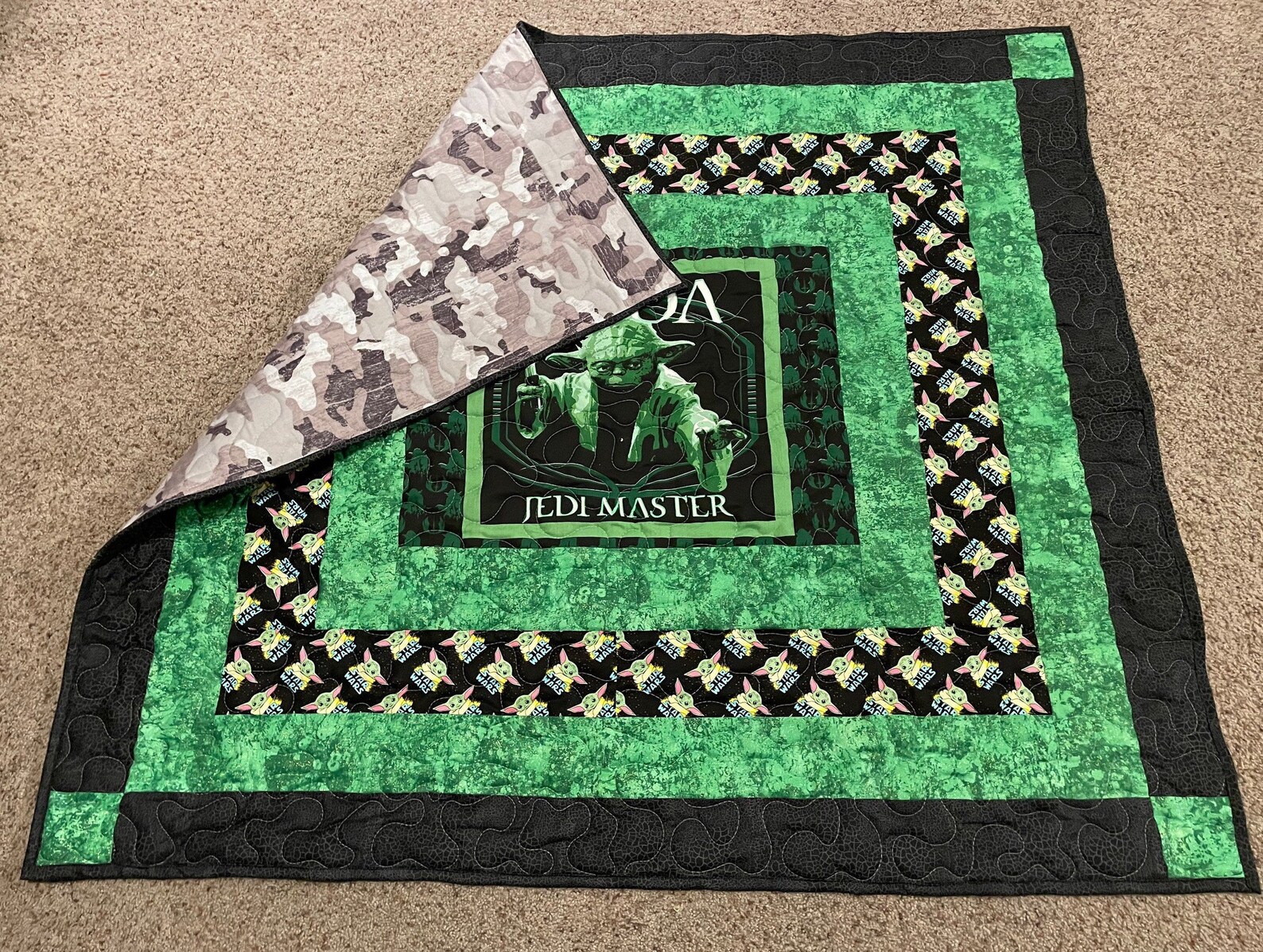 Yoda Baby Yoda Quilt 47 x 52 Yoda quilt Etsy