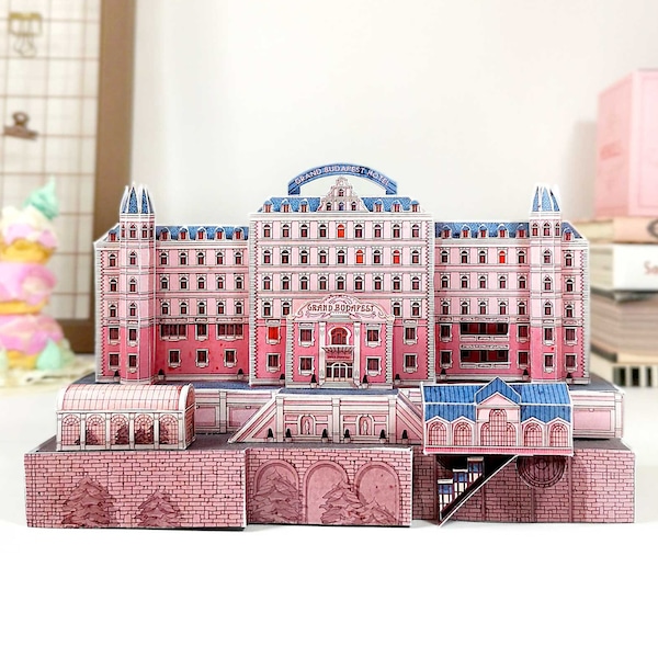 Gran Hotel BUDAPEST - Recortable - Maqueta de papel - Caja de pastelería Mendl's GRATIS