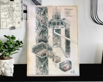 First Year Tasks - The Seven Chambers - Wizarding Illustration - Poster by Kiko Sánchez