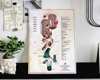 Ministry of Magic floorplan - Map - Original illustration reproduction - Printed in aged paper