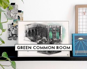 Sala común Verde - Cuatro Casas - Poster - Plano - Mapa
