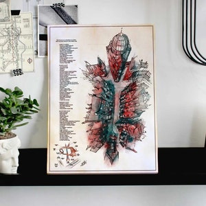Mapa del Callejón Mágico - Original Ilustracion - Reproducción impresa en papel envejecido.
