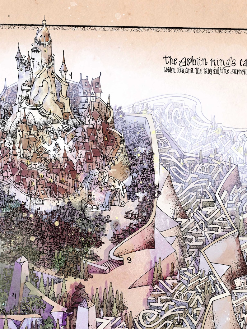 LABYRINTH Movie Map Original Illustration  Etsy