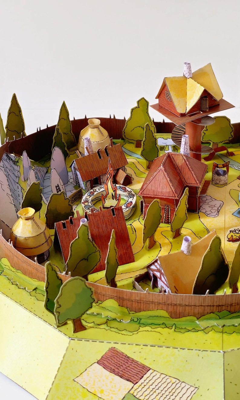 Papercraft Rural Area Making Diy GAULISH VILLAGE PAPERCRAFT - Cut & Assemble Paper Model Kit - Etsy