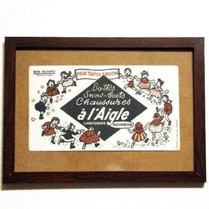 Miniposter vintage Aigle buvard des années 50 fabriqué en France