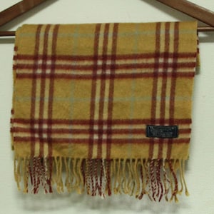 Vintage 90s Burberry's Scarf 100% Cashmere Made in England